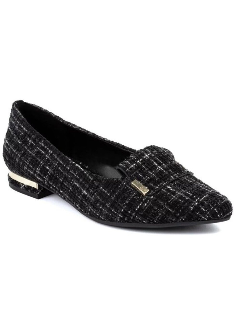 Jones New York Women's Black Tweed Quesheen Pointed Toe Tailored Flats Size 8M